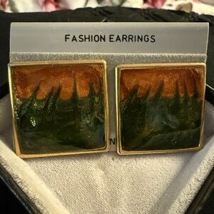 Costume Enamel pierced earrings